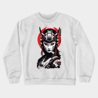 Japanese Samurai Woman - Ukiyo Cyber Style Crewneck Sweatshirt
